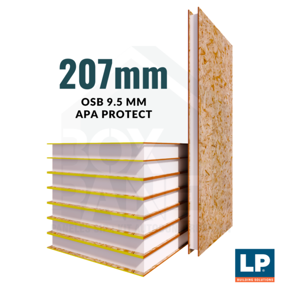 PANEL SIP 207 mm - OSB 9,5 APA PROTEC | PALO 2X8" CEP.