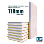 PANEL SIP 118 mm – OSB 11,1mm APA + TERCIADO EST. 15mm