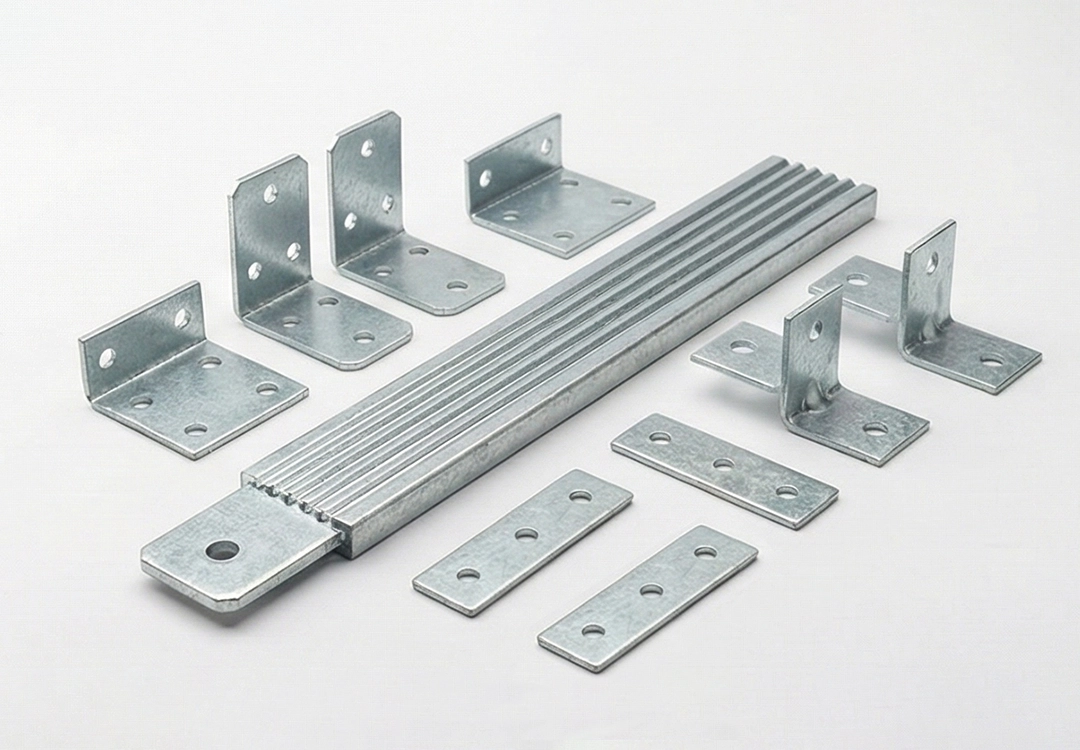 Herrajes y anclajes metálicos galvanizados para montaje de estructuras SIP.